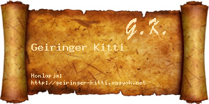 Geiringer Kitti névjegykártya